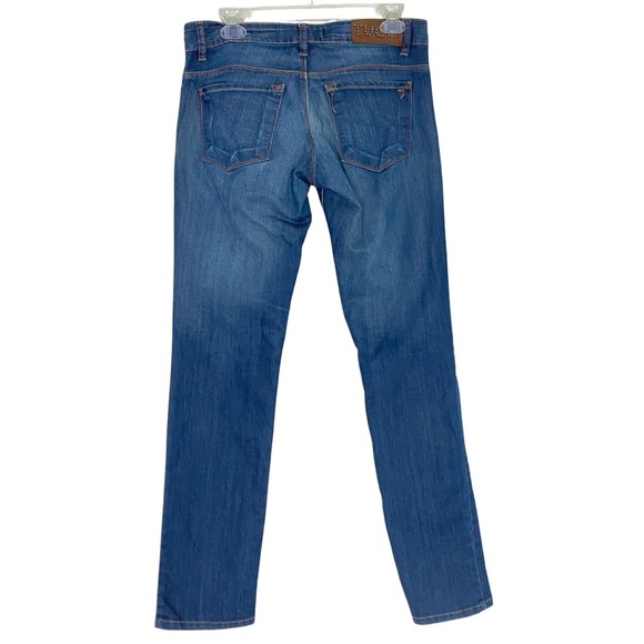 Tucci Slim Straight Jeans Womens Size 28 Tall Mid Low Rise Distressed Blue Denim - Picture 2 of 14